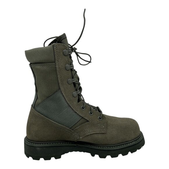 Military Combat Boots 5.5 N Sage Leather & Man-Made Materials Vibram Sole USA - Picture 9 of 12